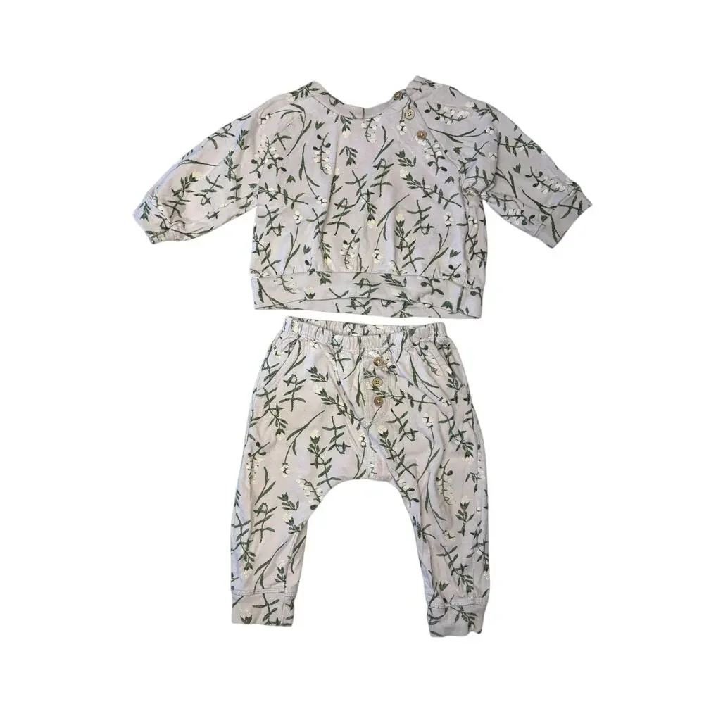Baby Girls 2 Piece Floral Outfit 18M Jessica Simpson Sweatshirt Jogger Pants